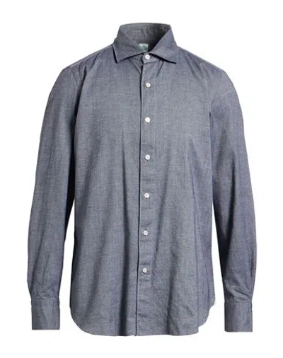 Finamore 1925 Man Shirt Charcoal Size L Cotton In Gray