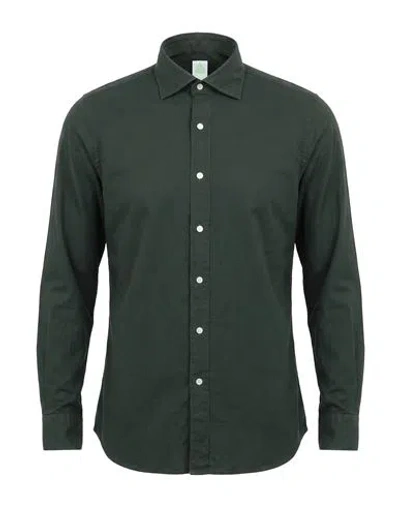 Finamore 1925 Man Shirt Dark Green Size 15 Cotton
