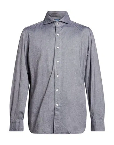 Finamore 1925 Man Shirt Grey Size 15 Cotton In Gray