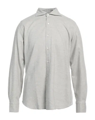 Finamore 1925 Man Shirt Grey Size 15 Cotton