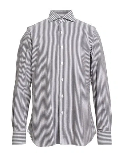 Finamore 1925 Man Shirt Grey Size 16 ½ Cotton, Cashmere In Gray