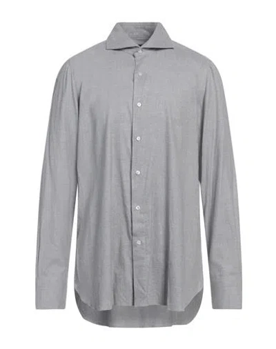 Finamore 1925 Man Shirt Grey Size 17 ½ Cotton, Lycra