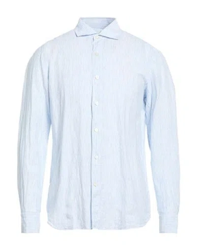 Finamore 1925 Man Shirt Light Blue Size 17 ½ Linen