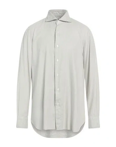 Finamore 1925 Man Shirt Light Green Size 17 ½ Cotton, Lycra