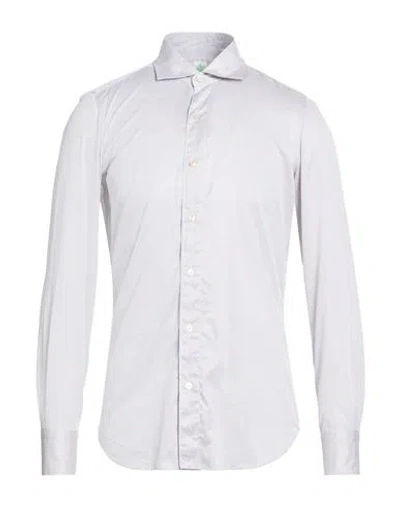 Finamore 1925 Man Shirt Light Grey Size 15 ½ Cotton In Gray