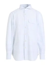 Finamore 1925 Man Shirt Light Grey Size 16 Cotton In Blue