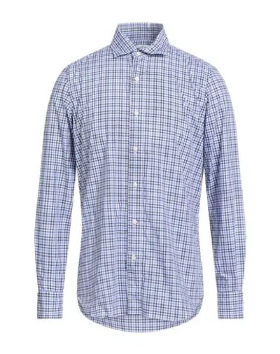 Finamore 1925 Man Shirt Midnight Blue Size 17 Cotton