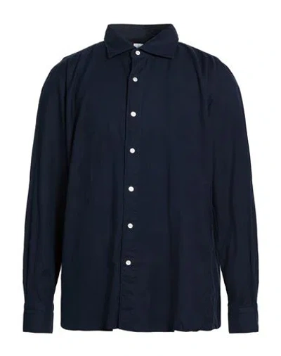 Finamore 1925 Man Shirt Midnight Blue Size 17 Cotton