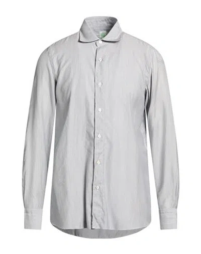 Finamore 1925 Man Shirt Midnight Blue Size 17 ½ Virgin Wool, Lycra In Gray