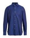 Finamore 1925 Man Shirt Navy Size 15 ½ Cotton In Blue