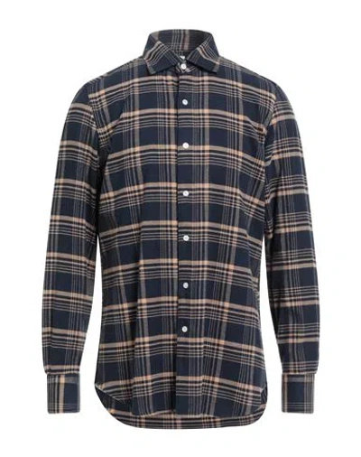 Finamore 1925 Man Shirt Navy Size 17 Cotton