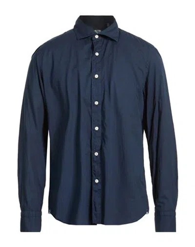 Finamore 1925 Man Shirt Navy Size 17 ½ Cotton In Blue