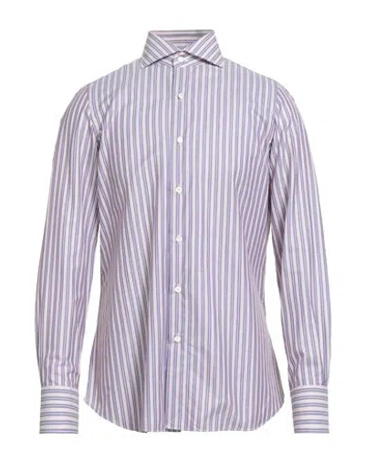 Finamore 1925 Man Shirt Pink Size 15 ¾ Cotton In Purple