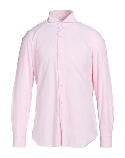 Finamore 1925 Man Shirt Pink Size 17 ¾ Cotton In Animal Print