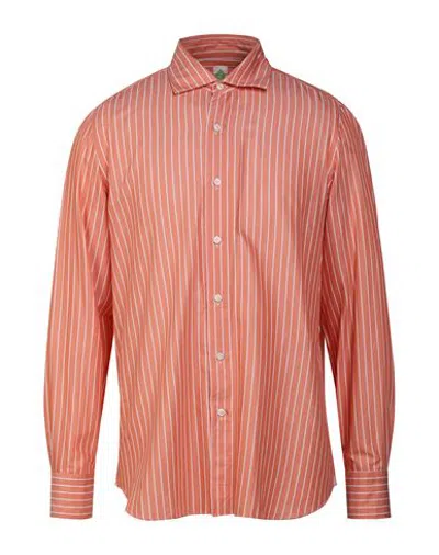 Finamore 1925 Man Shirt Salmon Pink Size 15 ¾ Cotton In Multi