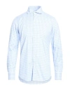 Finamore 1925 Man Shirt Sky Blue Size 16 ½ Cotton In Blue