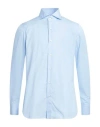 Finamore 1925 Man Shirt Sky Blue Size 15 Cotton