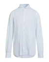 Finamore 1925 Man Shirt Sky Blue Size 17 ½ Cotton In Blue