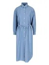 Finamore 1925 Maxi Chemisier Dress In Blue