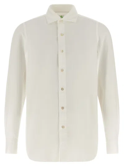 Finamore 1925 Men Off White Regular Corduroy Shirt