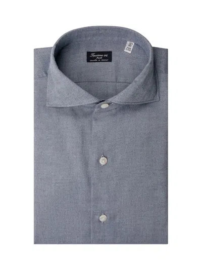 Finamore 1925 Milan Eduardo Denim Shirt In Blue