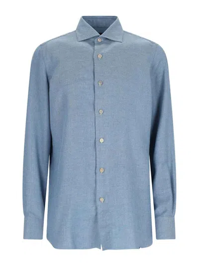 Finamore 1925 Milan Shirt In Blue