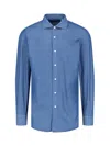 Finamore 1925 Finamore Structured Blue Cotton Shirt With Classic Collar