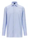 Finamore 1925 Napoli Button-cuffed Cotton Shirt In Blue