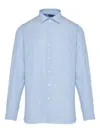 Finamore 1925 Napoli Long Sleeve Button-down Shirt In Blue
