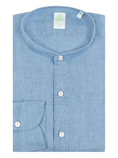 Finamore 1925 Napoli Buttoned Shirt In Blue