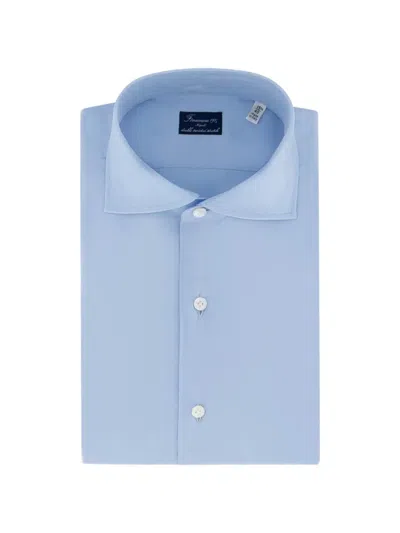 Finamore 1925 Napoli Buttoned Shirt In Blue