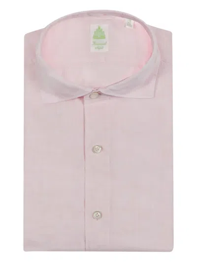 Finamore 1925 Napoli Buttoned Shirt In Pink
