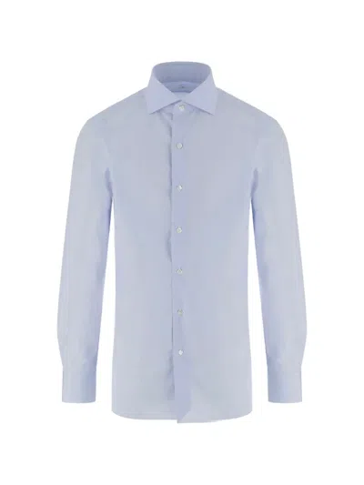 Finamore 1925 Napoli Finamore 1925 Classic Long-sleeve Shirt In Blue