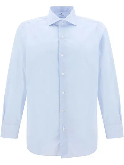 Finamore 1925 Napoli Classic Cotton Shirt In Blue