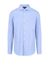 Finamore 1925 Napoli Spread-collar Cotton Shirt In Blue