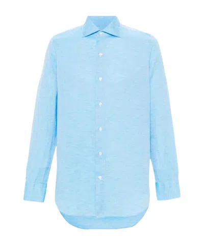 FINAMORE 1925 NAPOLI CLEAR BLUE SHIRT