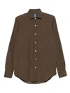 Finamore 1925 Napoli Corduroy Long-sleeve Shirt In Brown