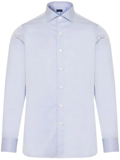Finamore 1925 Napoli Cotton Shirt In 蓝色