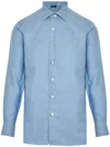 Finamore 1925 Napoli Cutaway Collar Shirt In Blue