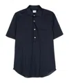 Finamore 1925 Napoli Cotton Short-sleeved Shirt In Black