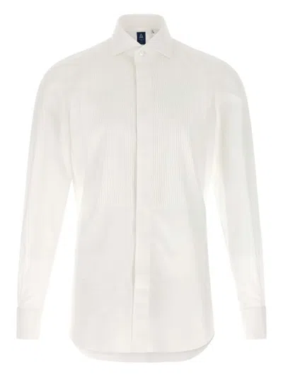 Finamore 1925 Napoli Eduardo Pleated-front Longsleeve Shirt In White