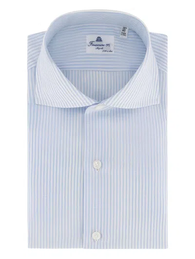 Finamore 1925 Napoli Eduardo Striped Button-up Shirt In Blue