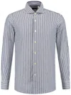 Finamore 1925 Napoli Eduardo Striped Cotton Shirt In Blue