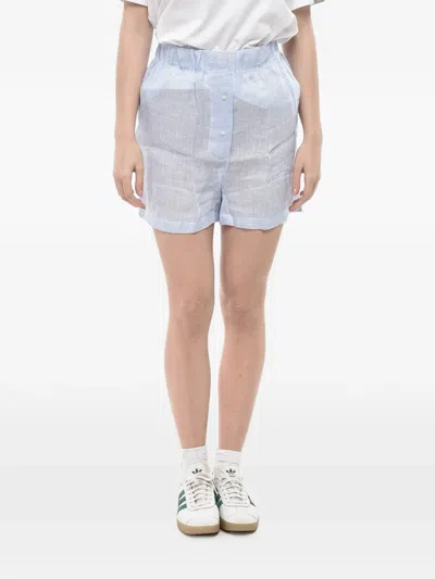 Finamore 1925 Napoli Elasticated-waist Linen Shorts In Blue