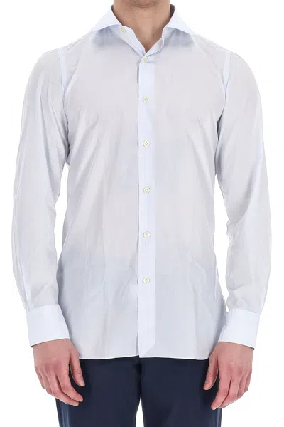 Finamore 1925 Napoli Line Micro Check Tailored Shirt In White