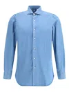 Finamore 1925 Napoli Long-sleeve Button-down Shirt In Blue