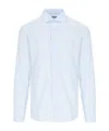 Finamore 1925 Napoli Long Sleeve Button-down Shirt In Blue