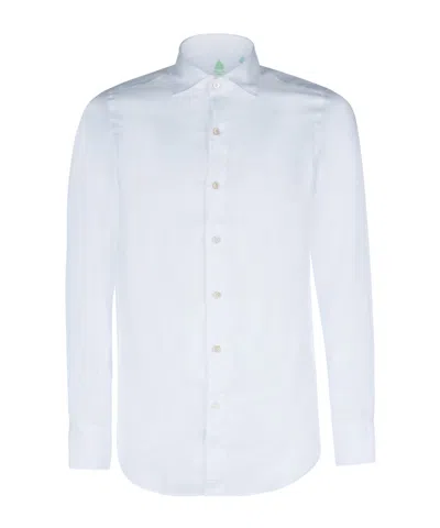Finamore 1925 Napoli Long Sleeve Button-down Shirt In White