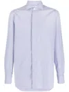 Finamore 1925 Napoli Regular Fit Striped Cotton Shirt In Blau
