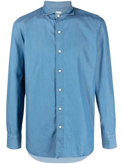 Finamore 1925 Napoli Klassisches Jeanshemd In Blue